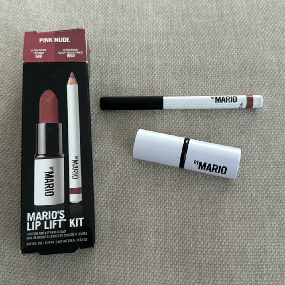 NIB Makeup by Mario Mini Lip Lift Kit ultra suede lipstick and sculpting pencil